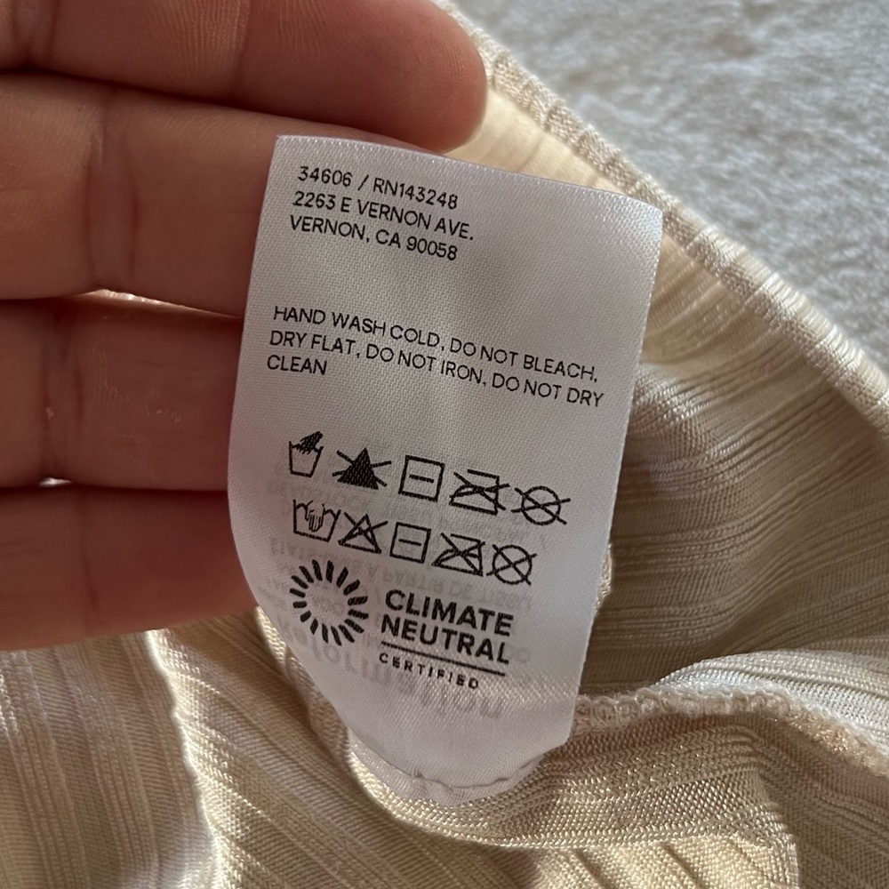 Reformation Cream Ribbed Button-Down Top - Picture 7 of 10